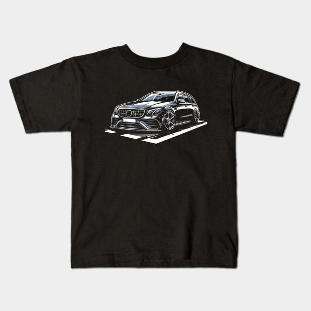 Mercedes E Class Kids T-Shirt by TaevasDesign